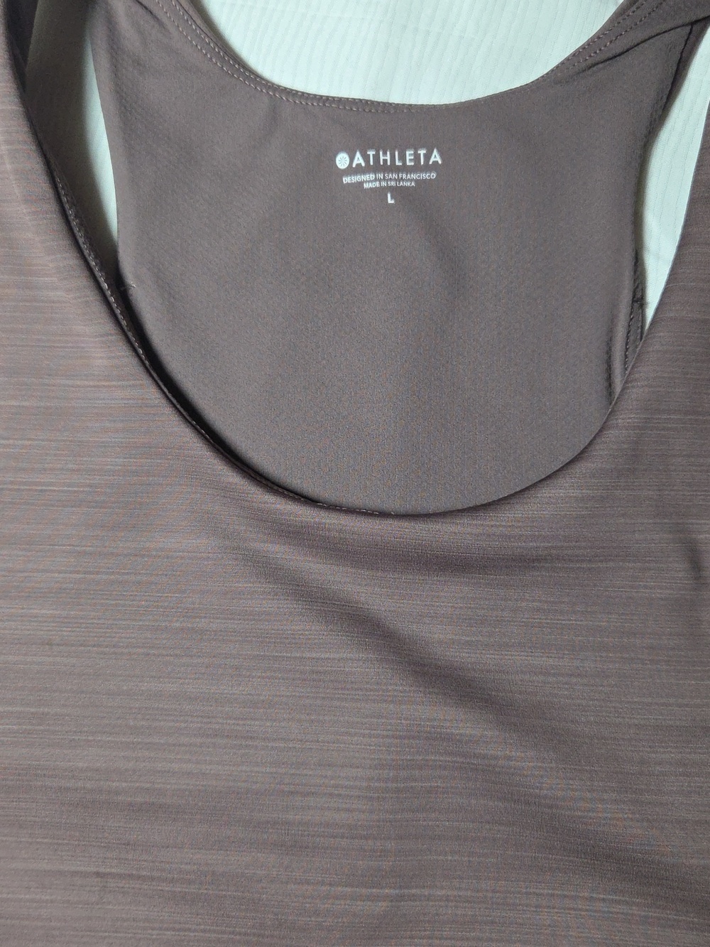 Athleta Ribbed Racerback Cropped Tank Top — Taupe - Picture 3 of 6